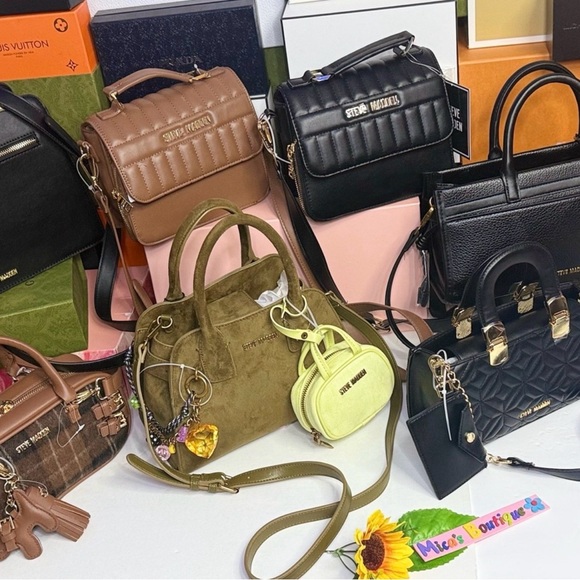 Steve Madden Tan and Brown Checkered Crossbody Bag - Picture 4 of 4